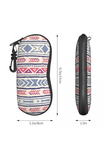 vacsAX Étui à lunettes polyvalent à motif floral géométrique uni, étui à lunettes de voyage à fermeture éclair pour femmes et