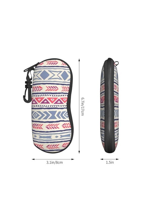 vacsAX Étui à lunettes polyvalent à motif floral géométrique uni, étui à lunettes de voyage à fermeture éclair pour femmes et