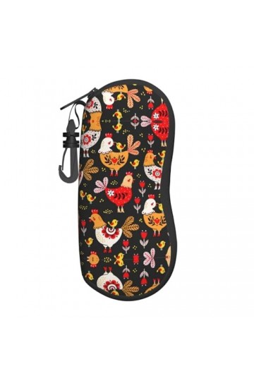 Grand étui à lunettes en forme de coq mignon pour femme avec coque rigide – Parfait pour les voyages et un usage quotidien, n