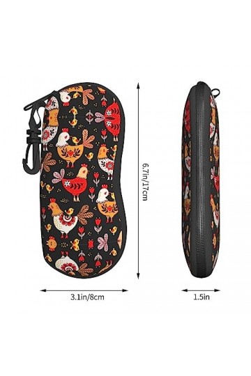 Grand étui à lunettes en forme de coq mignon pour femme avec coque rigide – Parfait pour les voyages et un usage quotidien, n