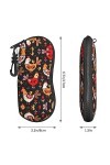 Grand étui à lunettes en forme de coq mignon pour femme avec coque rigide – Parfait pour les voyages et un usage quotidien, n