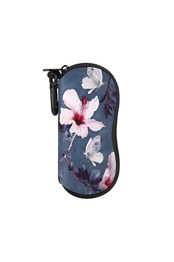 MoKo Étui Lunettes de Soleil, Sac de Lunettes Boitier Lunettes en Néoprène Housse, Étuis à lunettes avec Clip, Anti-Rayures e