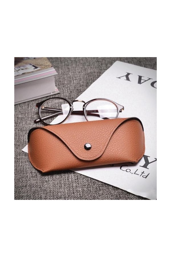 EODKSE Étui à Lunettes Portable en Cuir PU, Stockage pour Lunettes de Soleil et de Lecture, Sac Souple 1 Pièce pour Femme Hom