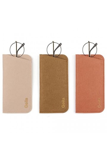 Lot de 3 étuis à lunettes, étui à lunettes en feutre Geila, étui souple pour étui, étui de rangement pour lunettes, étui à ma