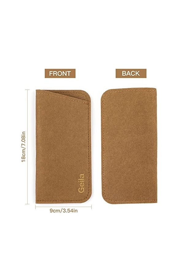 Lot de 3 étuis à lunettes, étui à lunettes en feutre Geila, étui souple pour étui, étui de rangement pour lunettes, étui à ma