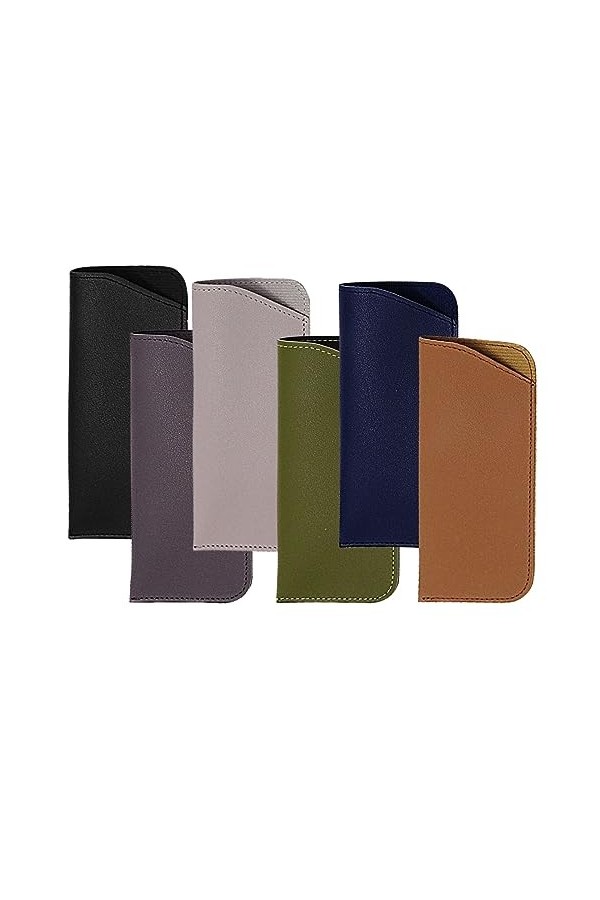 RZMZBY 6 Pièces étuis à Lunettes Souples,Étui Lunettes Cuir,Etuis Lunettes Souple,pour lunettes de soleil pliantes, lunettes 