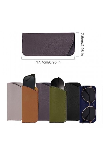 RZMZBY 6 Pièces étuis à Lunettes Souples,Étui Lunettes Cuir,Etuis Lunettes Souple,pour lunettes de soleil pliantes, lunettes 