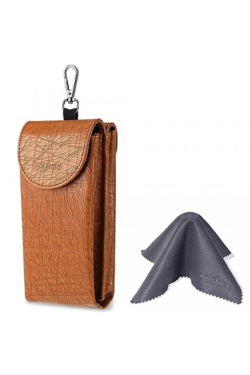 molshine Double étui à lunettes, pochette en cuir végétalien pour lunettes de soleil, lunettes avec chiffon de nettoyage Cig