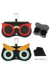 flintronic 2Pcs Sac À Lunettes De Soleil en Cuir Souple, Pochette à Lunettes Portable, Étui de protection de voyage pour lune