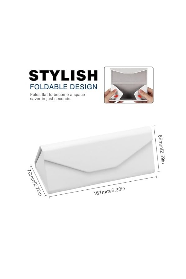2 Unités Étui Pliable à Lunettes de Soleil,Étui à Lunettes Rigide,Boîte avec Fermeture Magnétique et Doublure Intérieur Prote