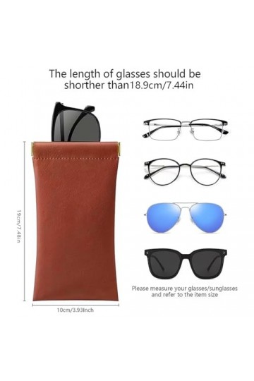 Étui à Lunettes Souple,2 Pcs Pochette de Lunettes de Soleil en Cuir Souple,Pochette de Rangement pour Lunettes,Lunettes Poche