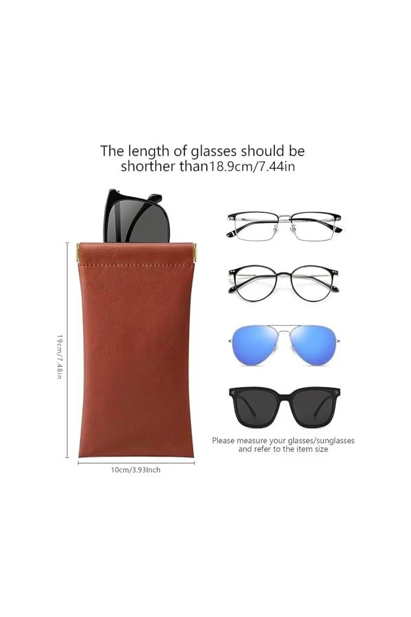 Étui à Lunettes Souple,2 Pcs Pochette de Lunettes de Soleil en Cuir Souple,Pochette de Rangement pour Lunettes,Lunettes Poche