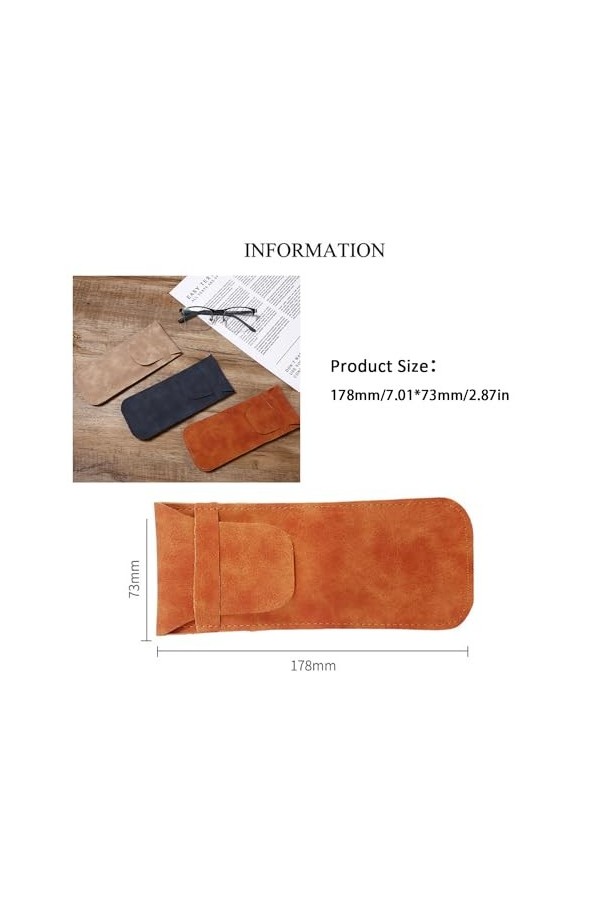 FZSECRIU 3 Pièces Étuis à Lunettes Femme, Etui Lunettes Souple, Etui Lunettes Cuir, Rangement Lunettes, Porte Lunettes, Boite