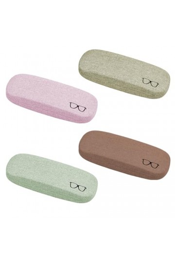 Sporgo Lot de 4 étuis à lunettes rigides : étui à lunettes portable avec fermeture à rabat, 4 couleurs en lin pour femmes, ho
