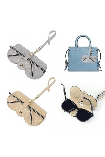 MUYAPAY Sac à lunettes de soleil en cuir souple,2 Pièces Sac de Rangement Souple pour Lunettes de Soleil de Voyage en Cuir PU