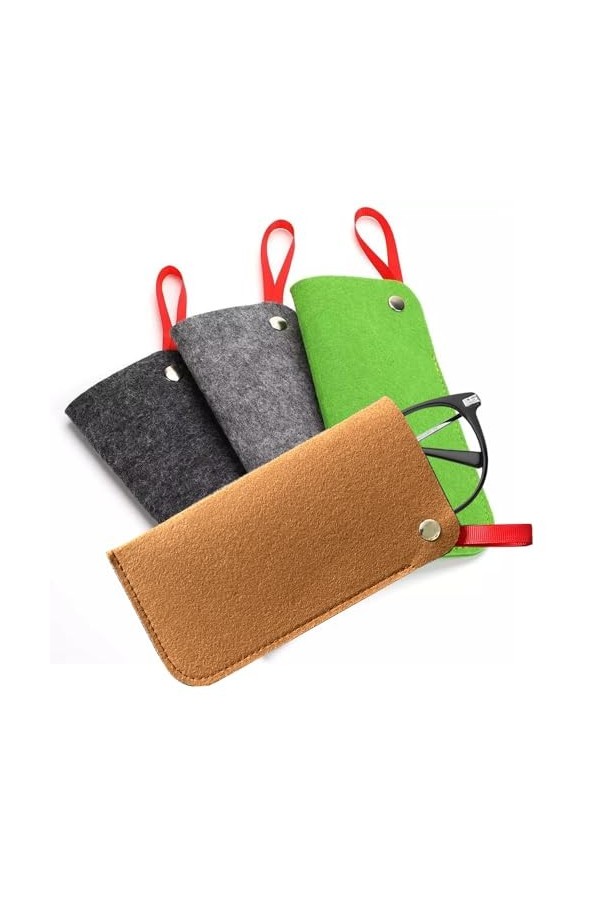 FZSECRIU 4 Pièces Etui Lunettes Souple, Boite a Lunette, Pochette Lunettes,Rangement Lunettes, Étuis à Lunettes Femme