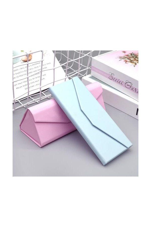 2 Unités Étui Pliable à Lunettes de Soleil,Étui à Lunettes Rigide,Boîte avec Fermeture Magnétique et Doublure Intérieur Prote