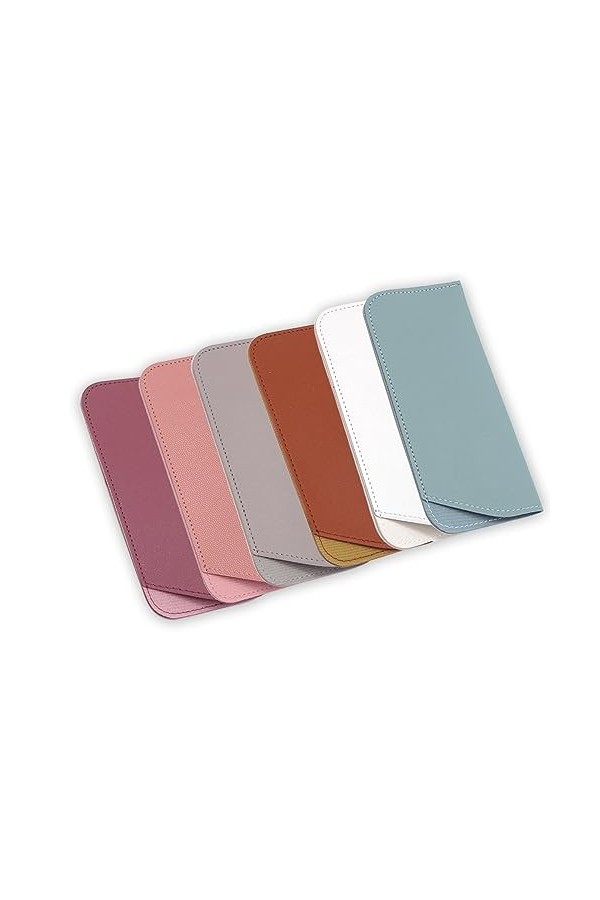 JEKUGOT Lot de 6 étuis à lunettes portables en cuir synthétique souple pour homme et femme, 7,1 x 17,2 cm, 6 couleurs, 6 coul