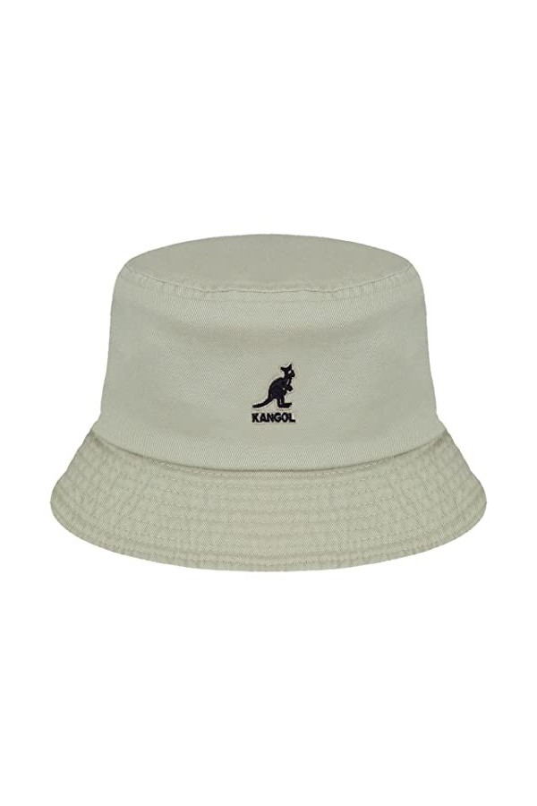 Kangol Washed Bucket Bob, Vert Kaki, Large Mixte