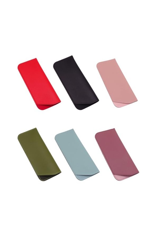 PSOWQ étuis à lunettes, étui à lunettes de soleil, étui à lunettes en cuir, étui à lunettes portable pour homme et femme, col