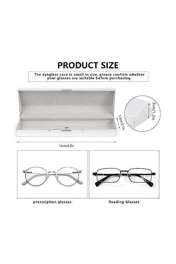 Hifot étui Lunettes Aluminium, métal étui Rigide Lunettes Lecture pour Femme Homme