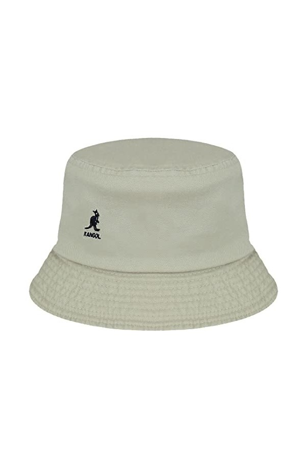 Kangol Washed Bucket Bob, Vert Kaki, Large Mixte