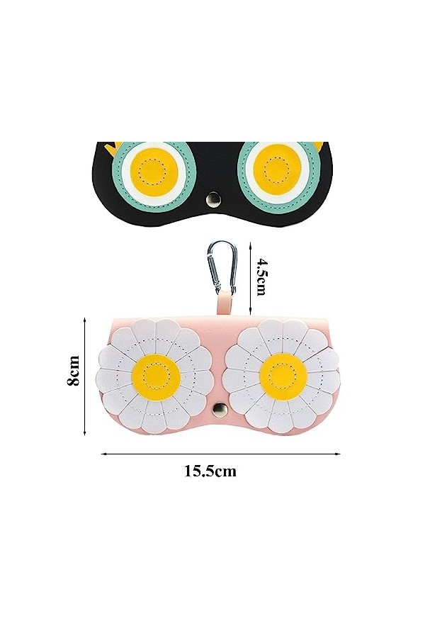 Vasemele 2 Pièces Étui à Lunettes Étui Lunettes Cuir Etuis Lunettes Souple Étui à Lunettes de Voyage Portable PU Cuir Lunette