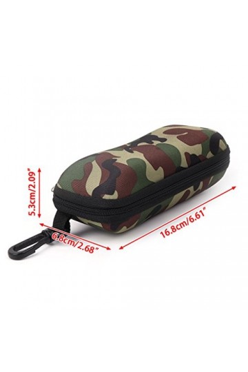 hetuioiyster boîte à Lunettes étui à Lunettes de Soleil Protecteur de Stockage Camouflage Fermeture éclair Unisexe conteneur 