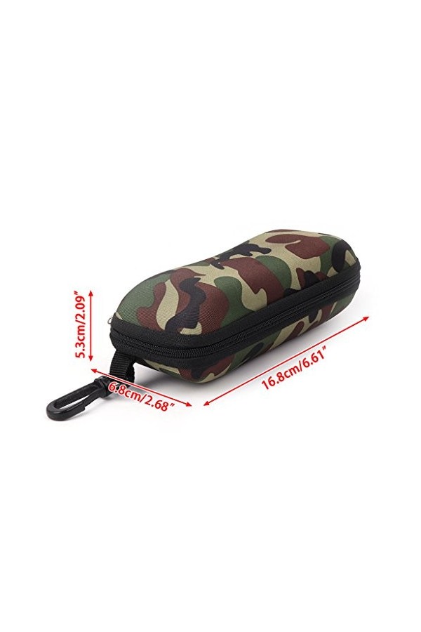 hetuioiyster boîte à Lunettes étui à Lunettes de Soleil Protecteur de Stockage Camouflage Fermeture éclair Unisexe conteneur 