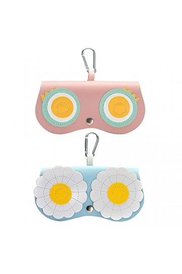 étui à Lunettes Femme, étui à Lunettes de Soleil Portable Protecteur de Lunettes de Voyage Mignon sac Suspendu Avec Bouton po