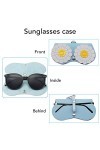 étui à Lunettes Femme, étui à Lunettes de Soleil Portable Protecteur de Lunettes de Voyage Mignon sac Suspendu Avec Bouton po