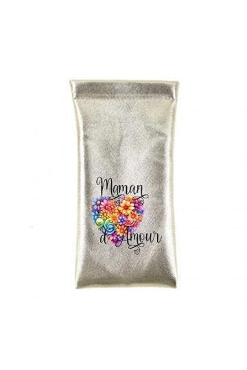 Taperso Etui a lunettes en simili dore avec motif super mamie personnalisable