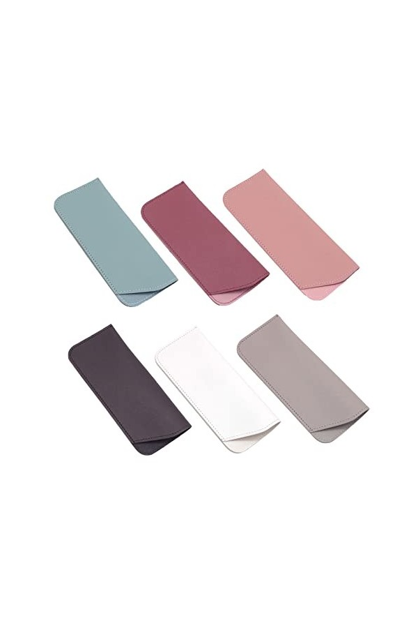 Wondsea 6 pièces Étuis à Lunettes Souples,étui à lunettes souple,Étui à Lunettes de Soleil Souple,Étui à Lunettes en Cuir Lun