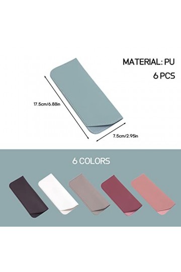 Wondsea 6 pièces Étuis à Lunettes Souples,étui à lunettes souple,Étui à Lunettes de Soleil Souple,Étui à Lunettes en Cuir Lun