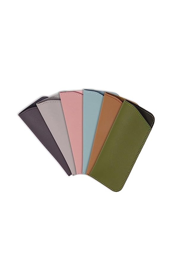 WEIPUER Lot de 6 étuis à lunettes de soleil en cuir souple pour homme et femme, multicolore, M