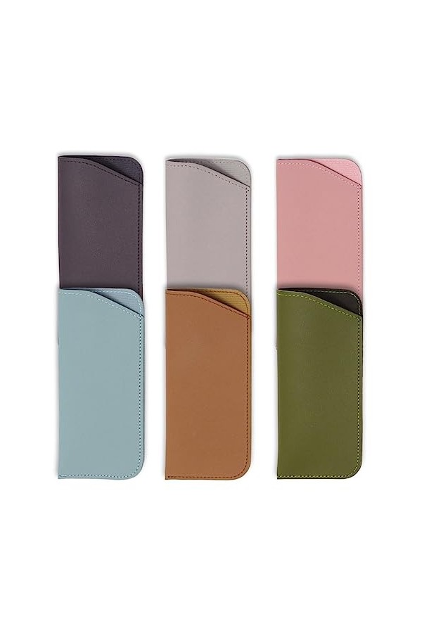 WEIPUER Lot de 6 étuis à lunettes de soleil en cuir souple pour homme et femme, multicolore, M