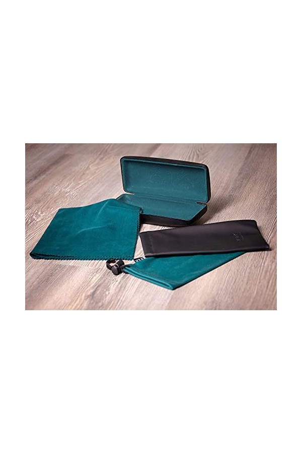 Étui à lunettes dans un pack économique - étui rigide, étui, étui et chiffon de nettoyage