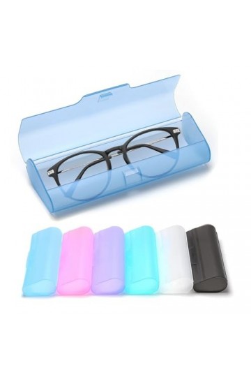 FZSECRIU 4Pcs Etui Lunettes Rigide,Boite a Lunette, Rangement Lunettes, Porte Lunettes, Etui a Lunette Transparent, Givré 