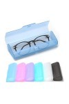 FZSECRIU 4Pcs Etui Lunettes Rigide,Boite a Lunette, Rangement Lunettes, Porte Lunettes, Etui a Lunette Transparent, Givré 