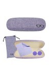Étui à Lunettes Femme, Etui à Lunettes Pourpre, Etui à Lunettes Rétro pour Femmes, Filles, avec étui à Lunettes, Chiffon de N