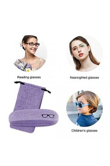 Étui à Lunettes Femme, Etui à Lunettes Pourpre, Etui à Lunettes Rétro pour Femmes, Filles, avec étui à Lunettes, Chiffon de N