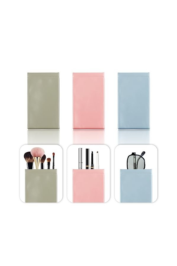 Bohrma Glasses Case 3pcs PU Leather Soft Glasses Case Housse de protection avec lunettes Nettoyage Chiffon Soft Glasses Case 