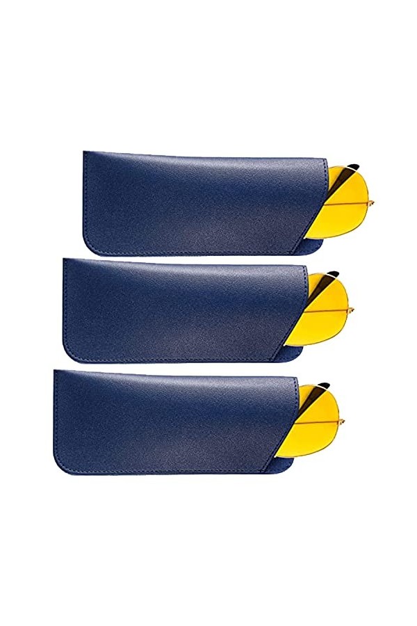 FIBOUND 3 Pièces Sac Souple de Lunettes Boitier, Étui Lunettes de Soleil, Voyage Lunettes Sac, Étui à Lunettes en Cuir, Etui 