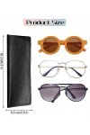WSLSNZQ Lot de 6 étuis à lunettes souples en cuir synthétique noir souple - Pour hommes et femmes et enfants, Noir , 16 X 6.5
