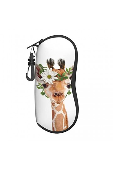 DJNGN Étui à lunettes imprimé girafe étui à lunettes étui rigide étui à lunettes avec clip
