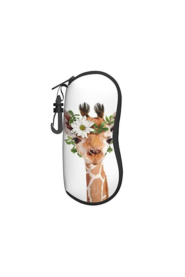 DJNGN Étui à lunettes imprimé girafe étui à lunettes étui rigide étui à lunettes avec clip