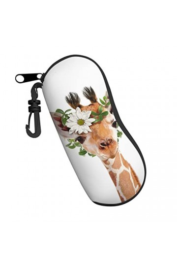 DJNGN Étui à lunettes imprimé girafe étui à lunettes étui rigide étui à lunettes avec clip