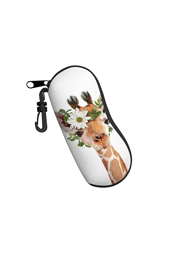 DJNGN Étui à lunettes imprimé girafe étui à lunettes étui rigide étui à lunettes avec clip