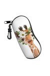 DJNGN Étui à lunettes imprimé girafe étui à lunettes étui rigide étui à lunettes avec clip