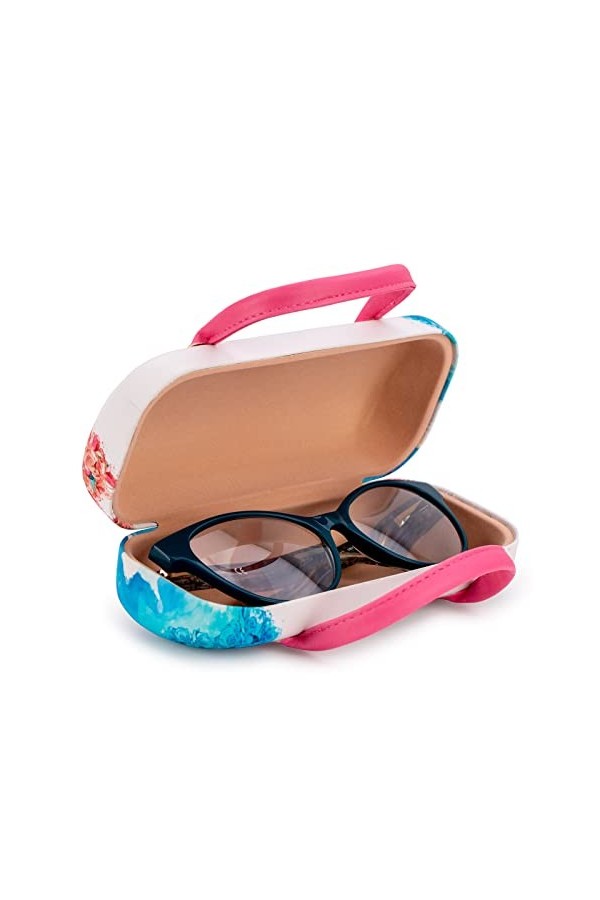 PracticDomus - Housse rigide universelle pour lunettes, fermeture Flex et poignées flexibles, intérieur doublé en velours, 7-